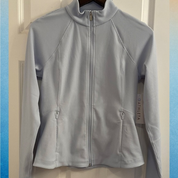 Athleta Jackets & Blazers - Athleta Salutation Ribbed Jacket III - NWT - Medium - Gossamer Blue Rib